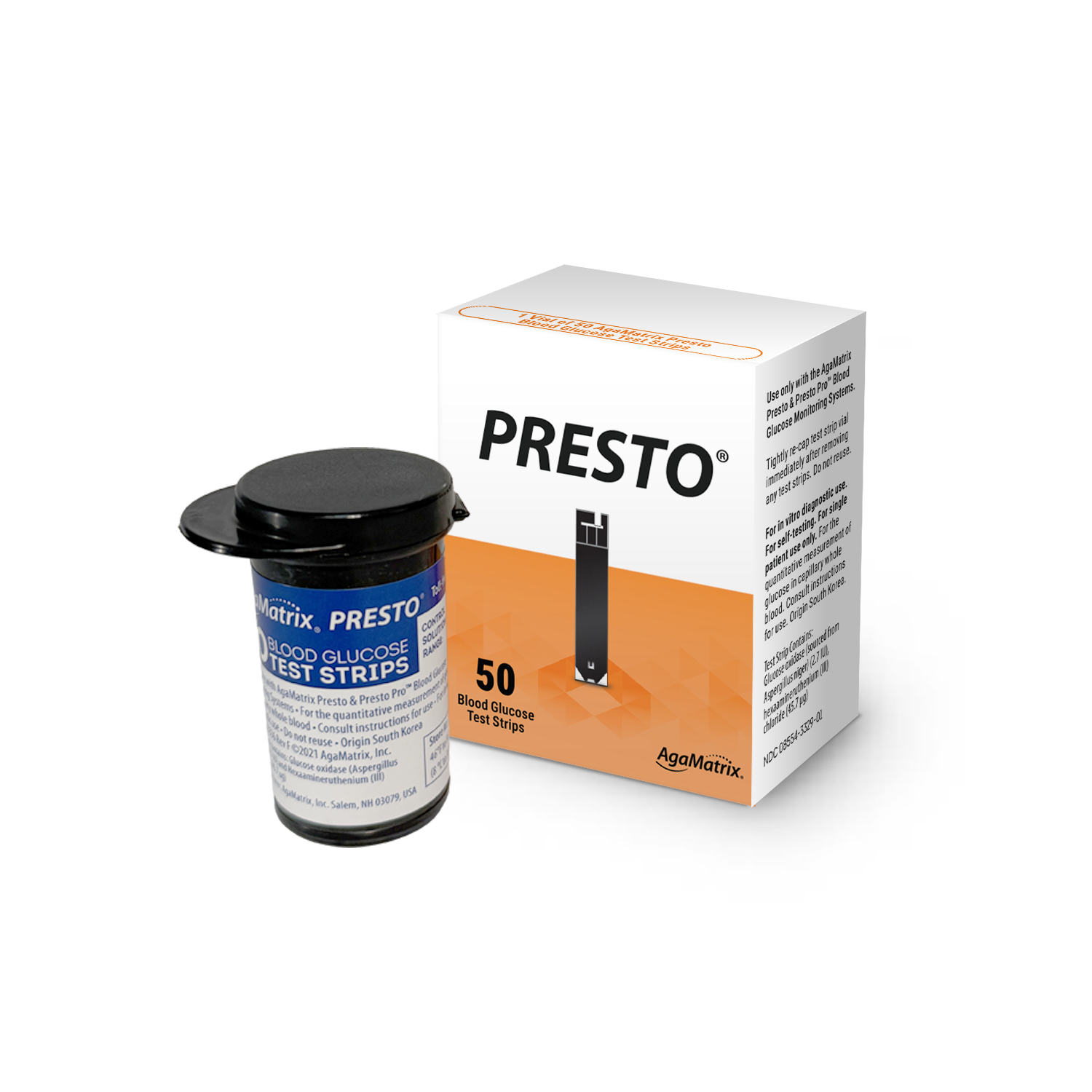 AgaMatrix Presto Test Strips, 50ct – Case of 24 — AgaMatrix